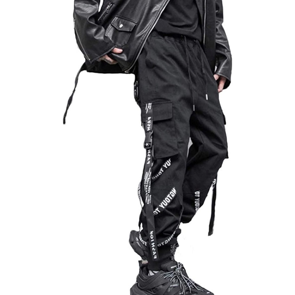 New Mens Cargo Multi Pocket Utility Drawstring Pants Multiple Sizes - Picture 1 of 1
